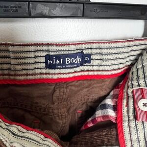 Mini Boden Kids Brown Corduroy Pants Straight Leg Adjustable Waist Size 10Y
